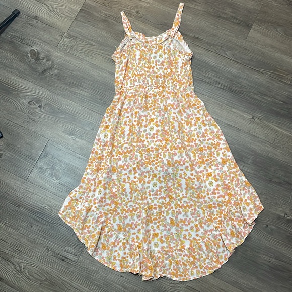 Girls Romper/Dress - Orange/Pink Flower - M (7/8) - Picture 4 of 5